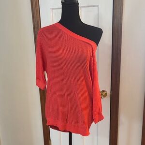 Women's Off-Shoulder Orange/Pink Sweater